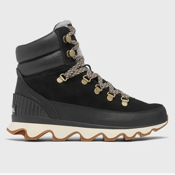 Sorel Kinetic Conquest Winter Boots Lace Up Black Womens Size 9.5 - Picture 1 of 14